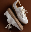 GAT Calfskin Leather Sneakers – White / Light Gray