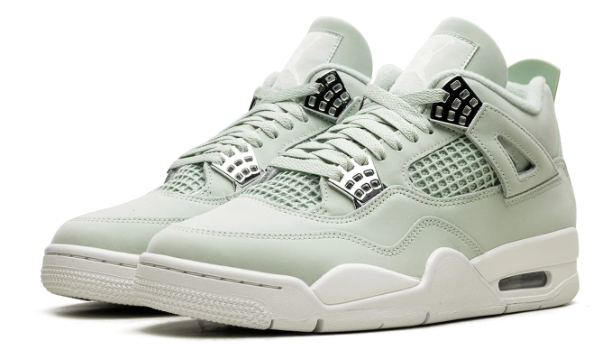 Air Jordan 4 Retro Women's Sneakers with Metallic Silver Accents