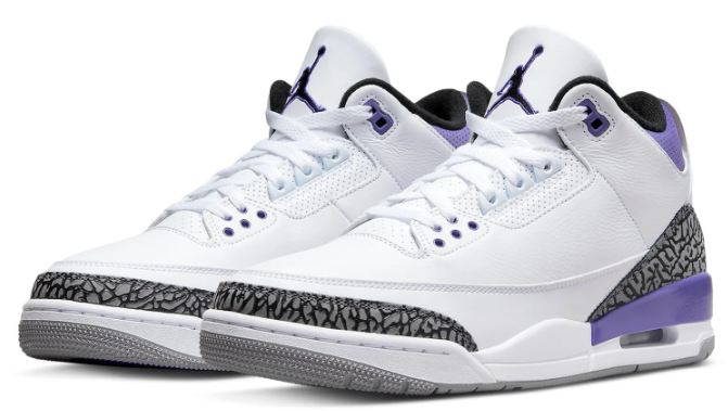 Air Jordan 3 Retro "Dark Iris" (2022) – White/Purple/Black/Cement Grey
