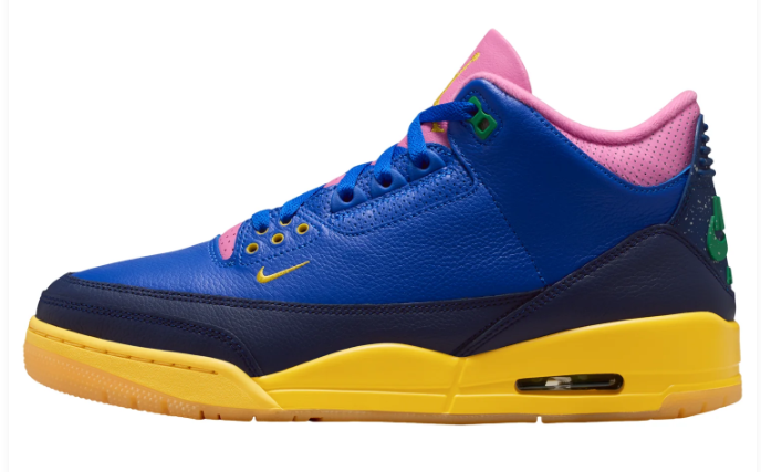 Air Jordan 3 Men's Sneakers – Blue/Pink/Yellow/Green
