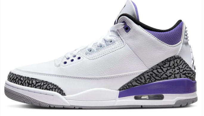 Air Jordan 3 Retro "Dark Iris" (2022) – White/Purple/Black/Cement Grey
