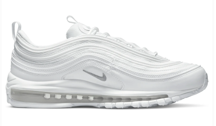 Nike Air Max 97 "Triple White" – White Leather & Mesh Sneaker